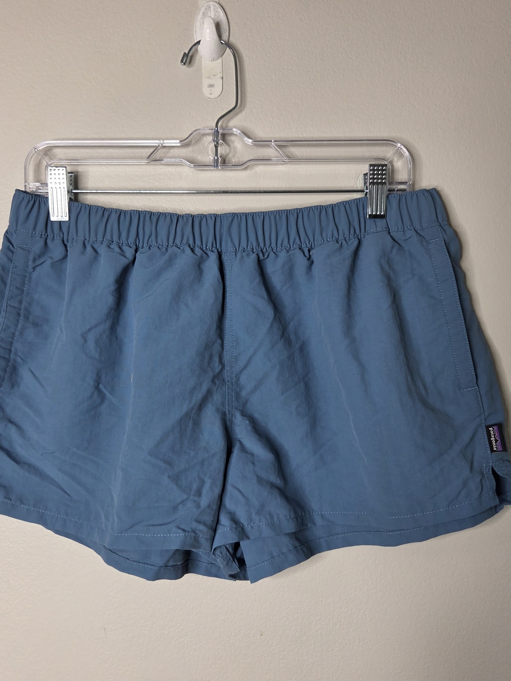 Patagonia Women’s Barley Baggies Blue Elastic-Waist Shorts